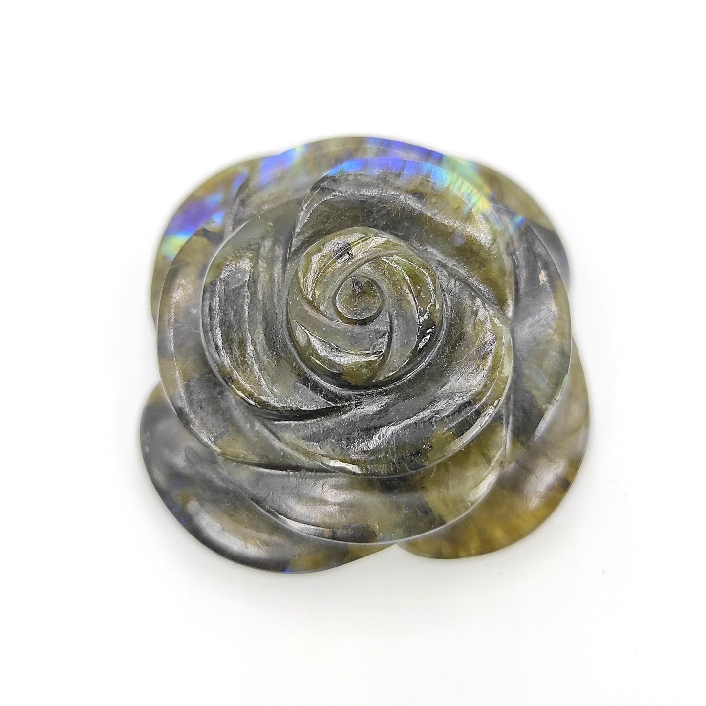 Natural Labradorite Flower Stone Reiki Healing Crystal Vastu Feng Shui Meditation (100 to 200grams) - plusvalueindia