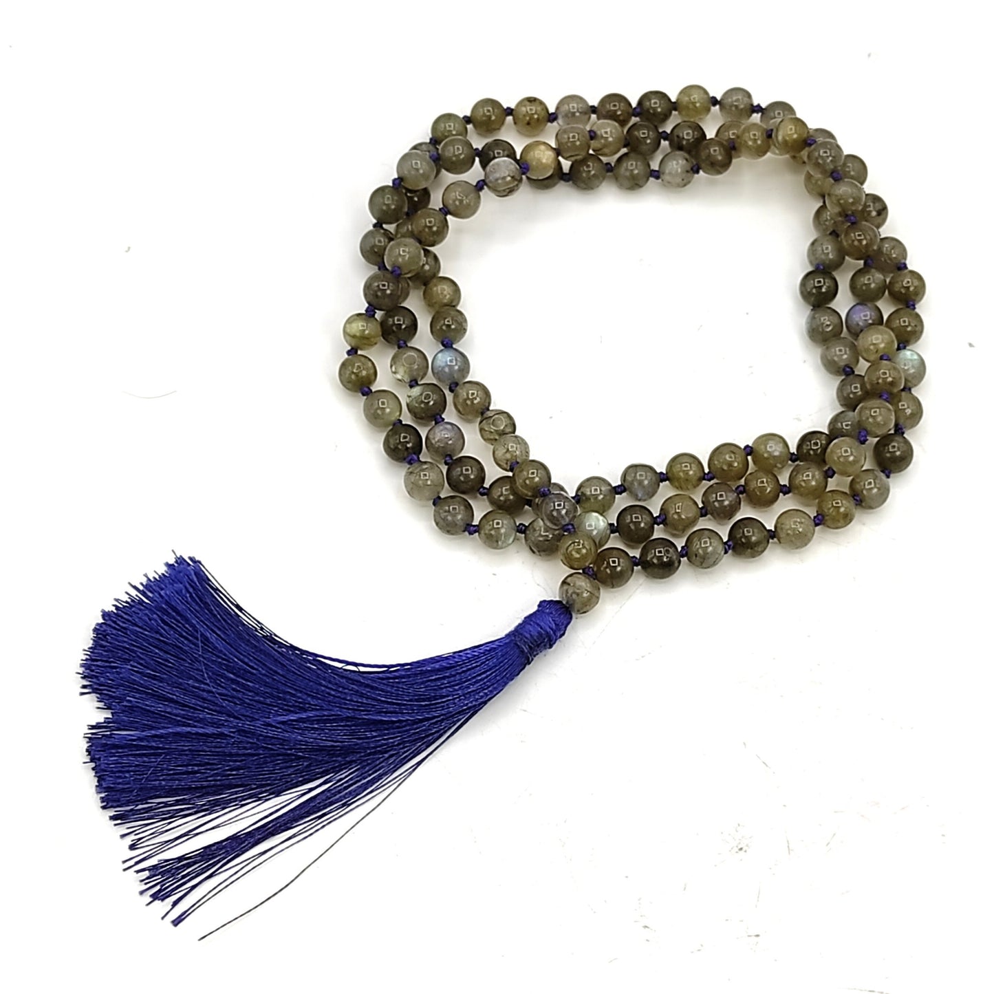 natural labradorite necklace japa mala 8mm healing reiki