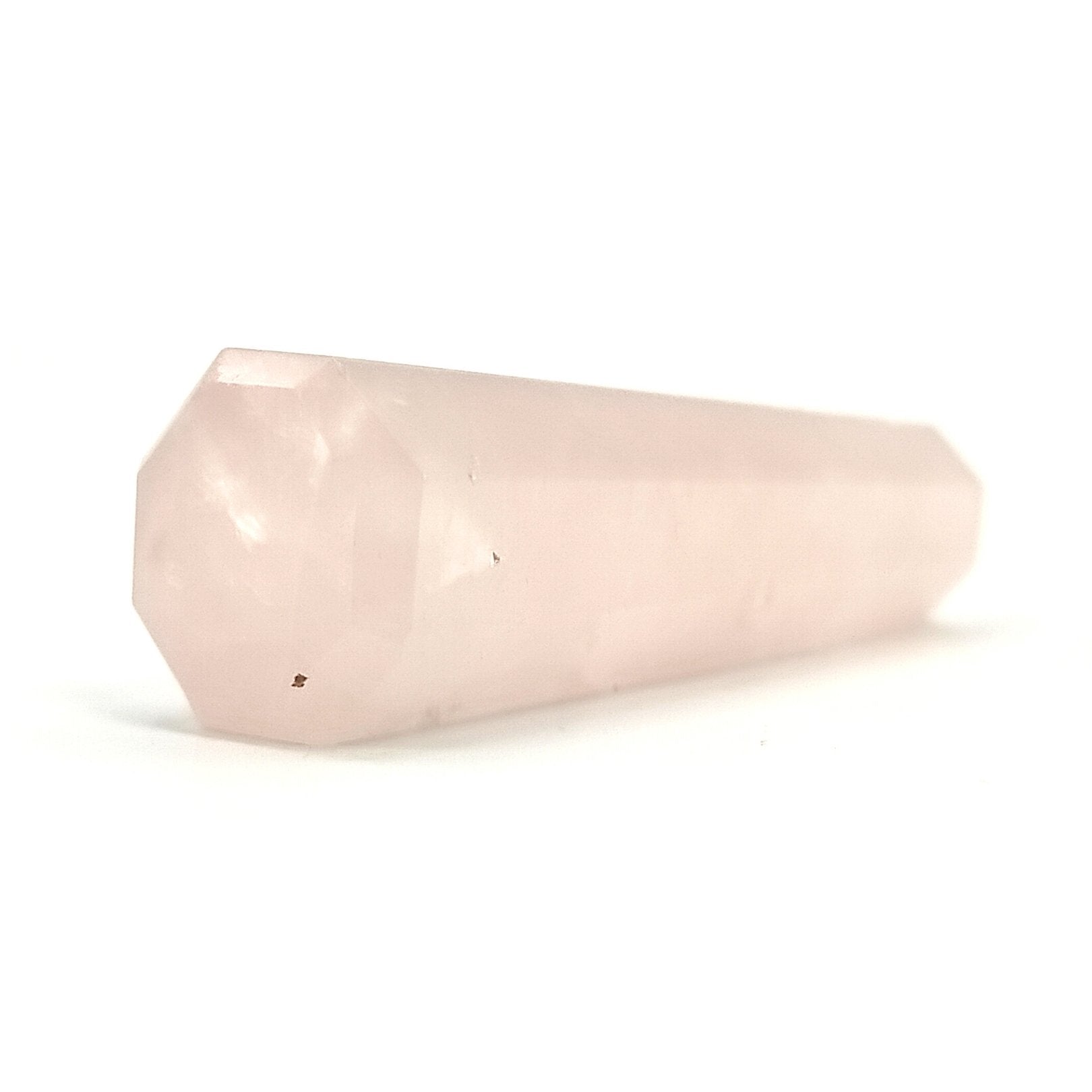 natural pink rose quartz wand stone pencil healing reiki
