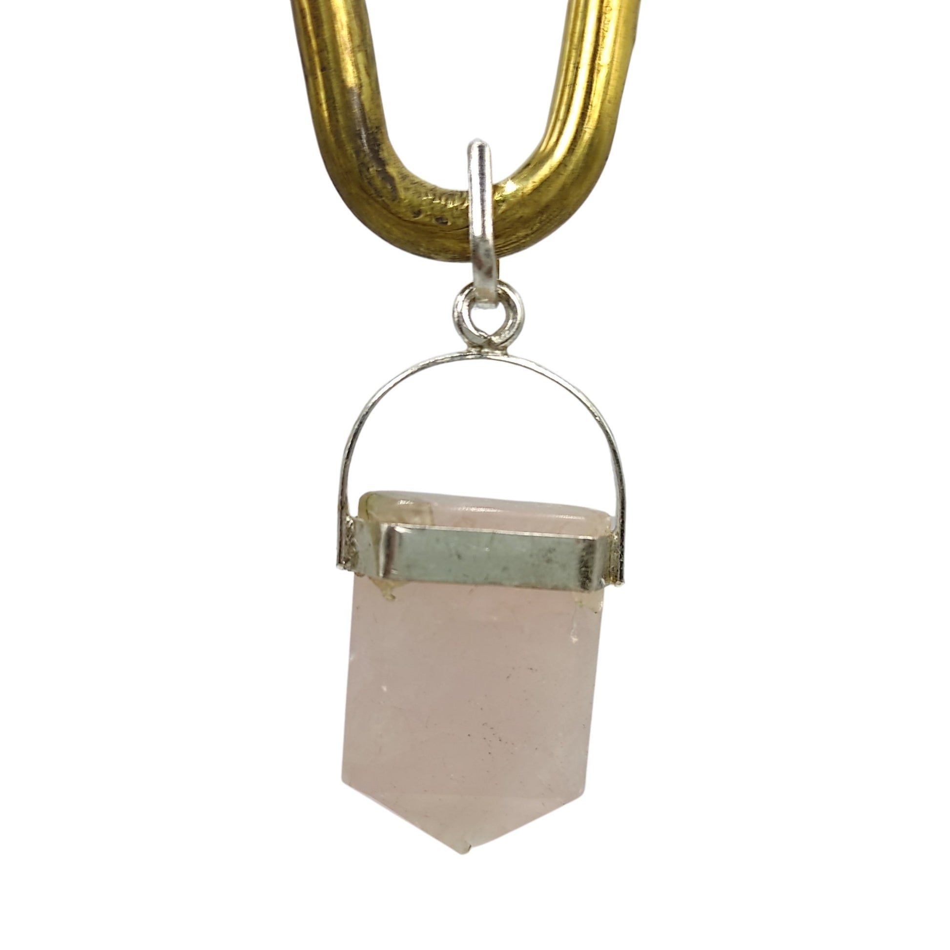 natural pink rose quartz pendant