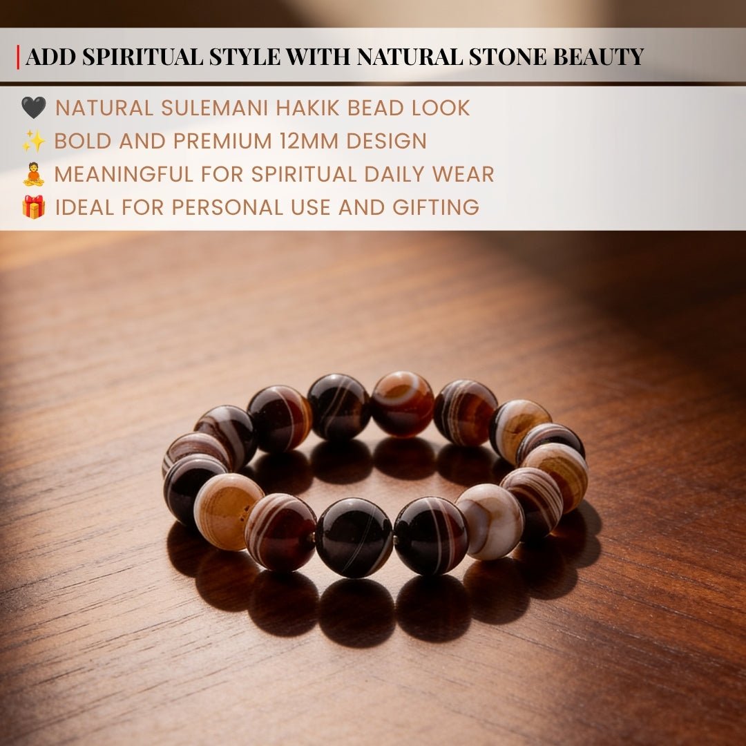 Natural Sulemani Hakik Crystal Stone Bracelet, product view 42