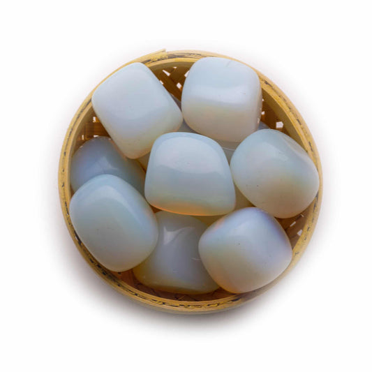 opalite tumble pebble stone 200gm basket