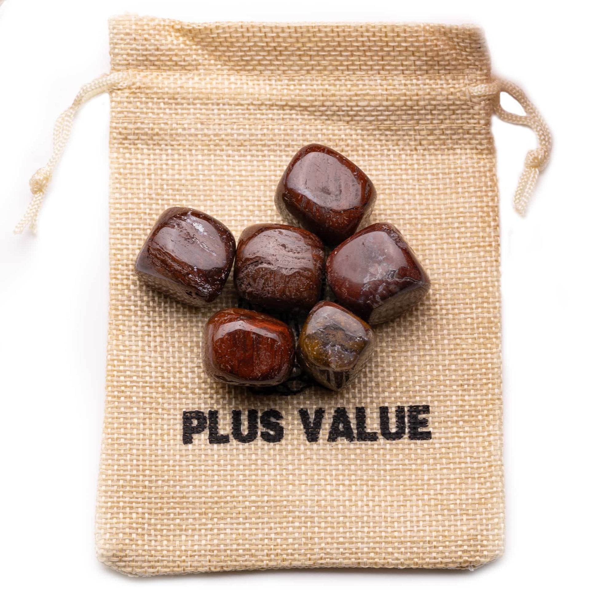 petrified wood tuble pebble stone 100gm jute bag