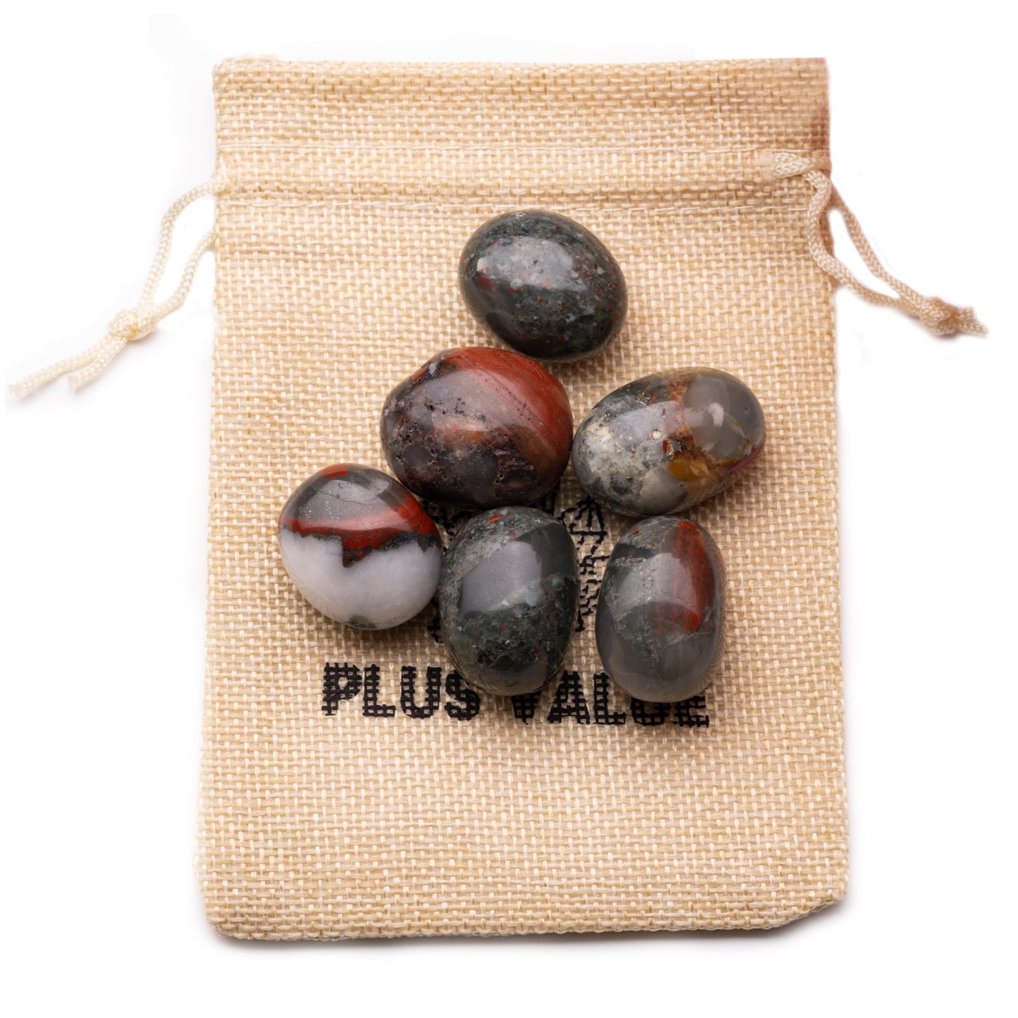 premium bloodstone tumble 100gm jute bag
