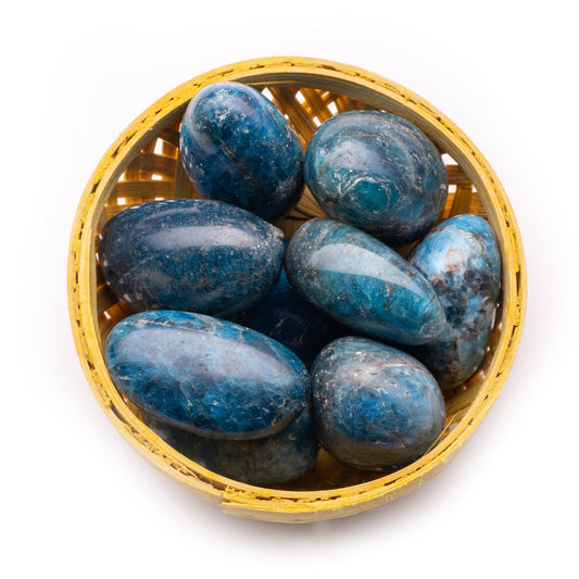 premium blue apatite tumble pebble stone 200gm basket