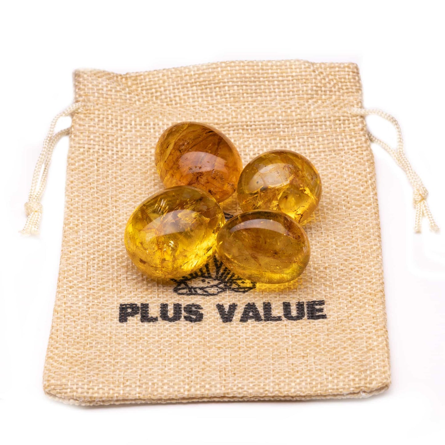 premium citrine pebble tumble stone 100gm jute bag
