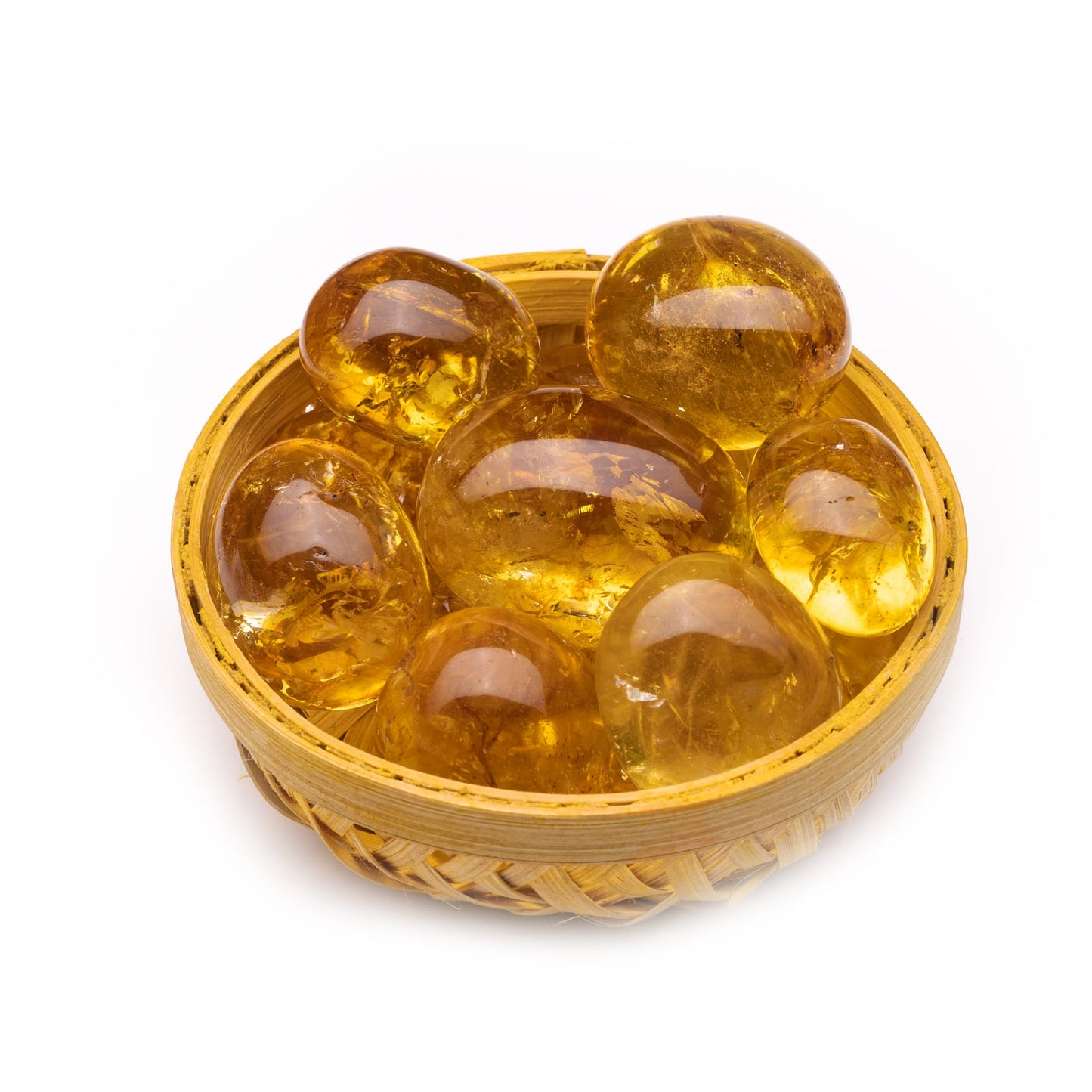 premium citrine pebble tumble stone 200gm basket