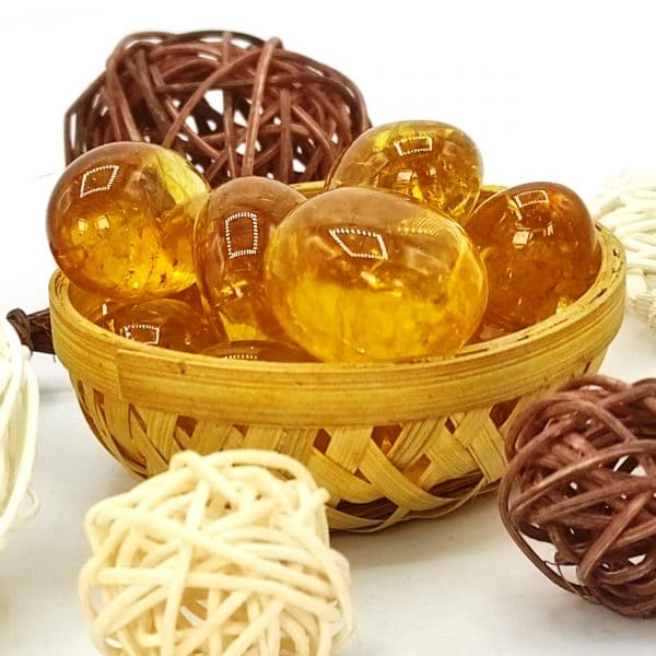 premium natural citrine tumble stone pebble crystal