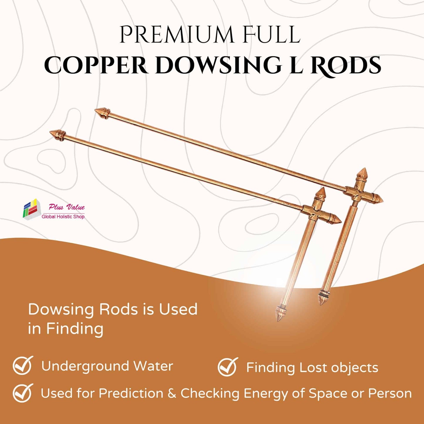 premium full copper dowsing rod