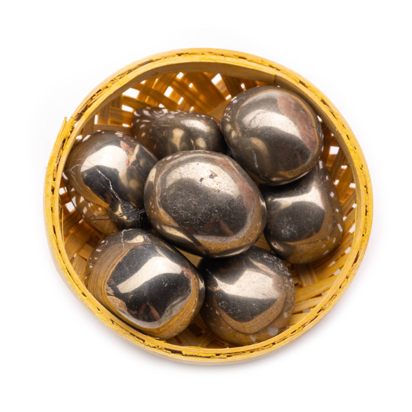 premium pyrite tumble pebble stone 200gm basket