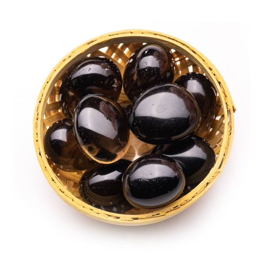 premium smoky quartz tumble pebble stone 200gm basket