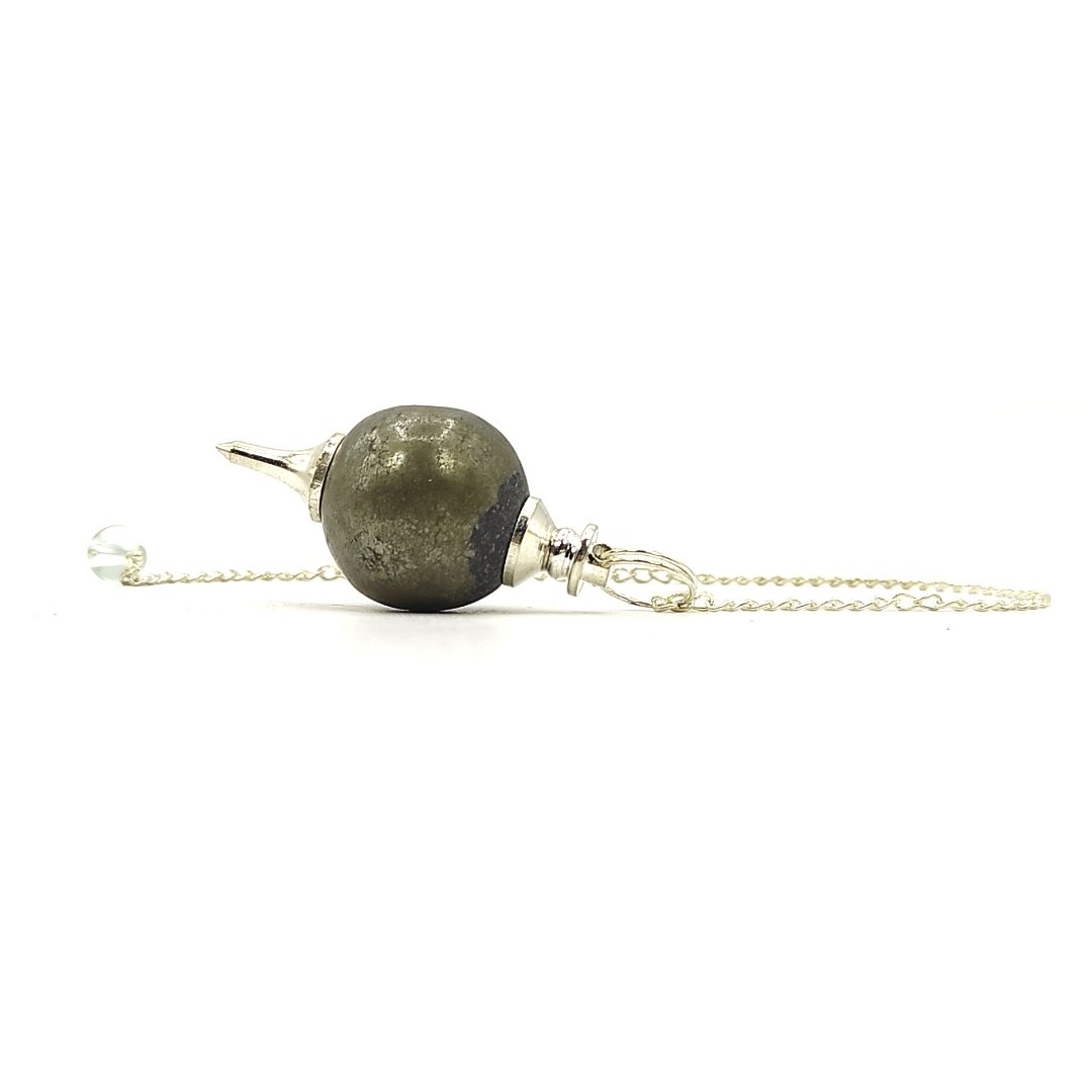 pyrite stone crystal ball dowsing pendulum