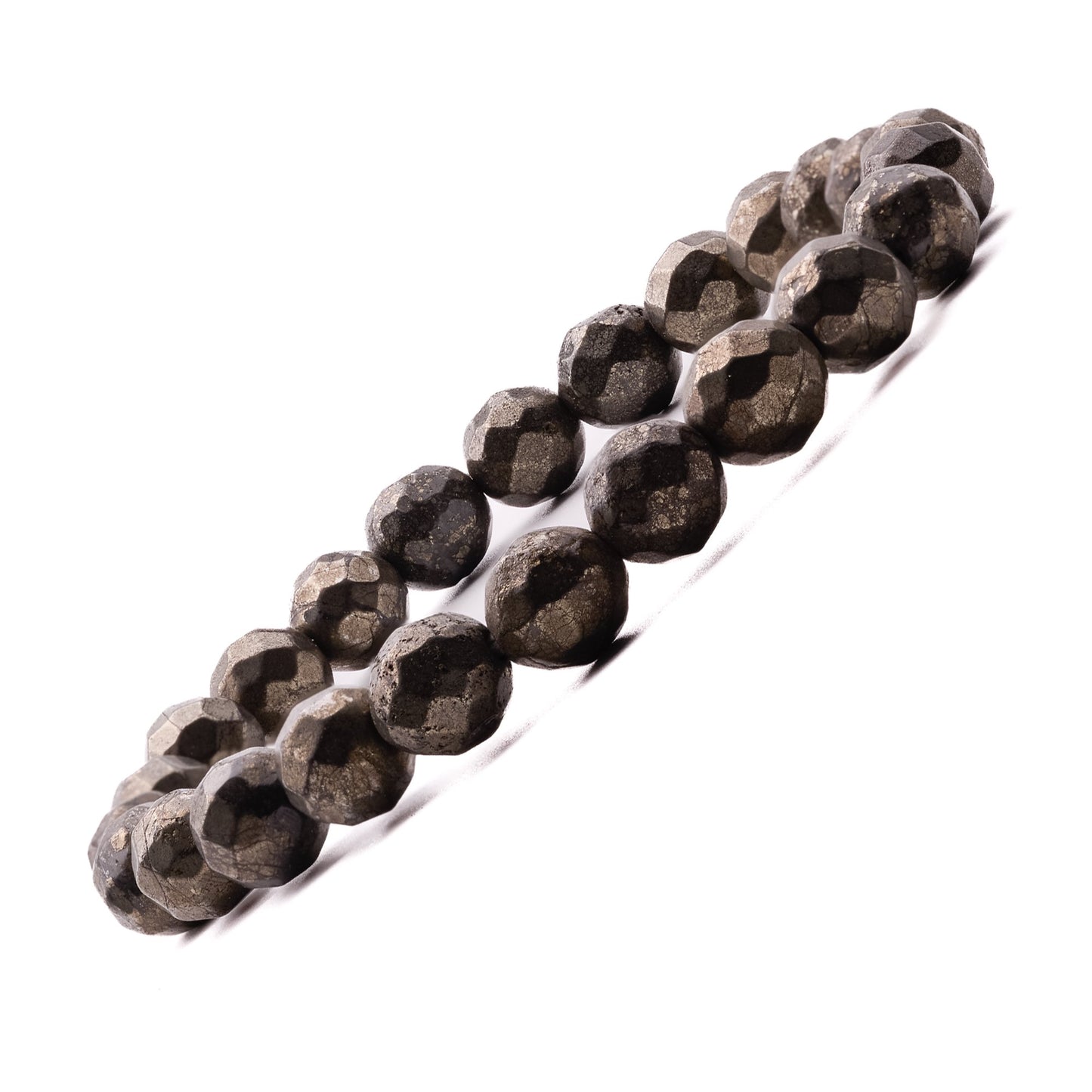 pyrite faceted bracelet 8mm