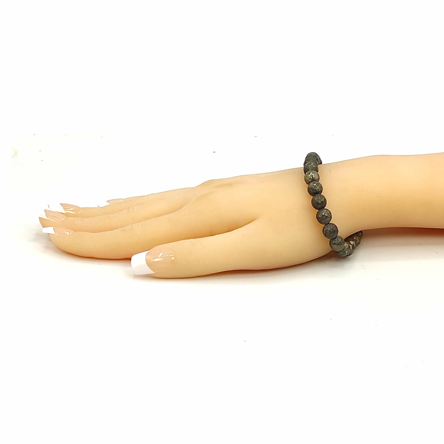 pyrite faceted natural stone bracelet