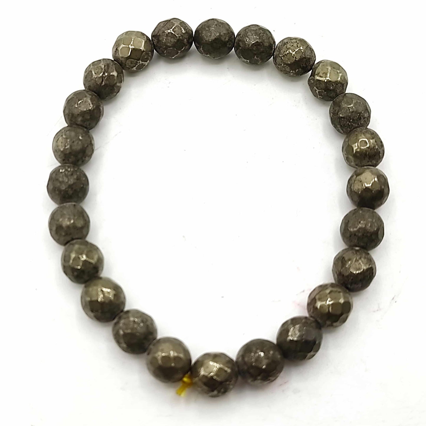 pyrite faceted stone 8mm bracelet healing