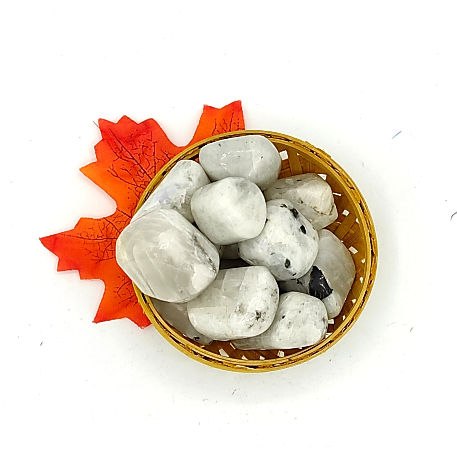 rainbow moonstone tumble stone pebble 200gm basket