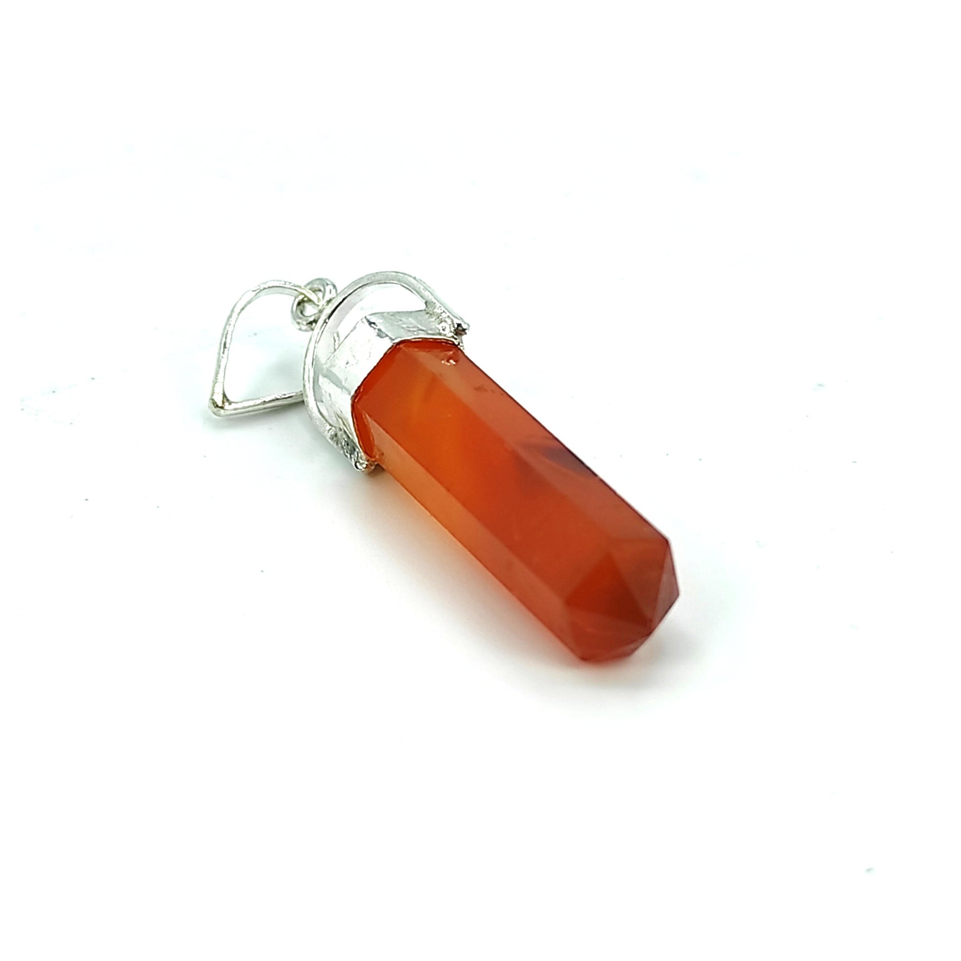 red carnelian crystal pencil pendant