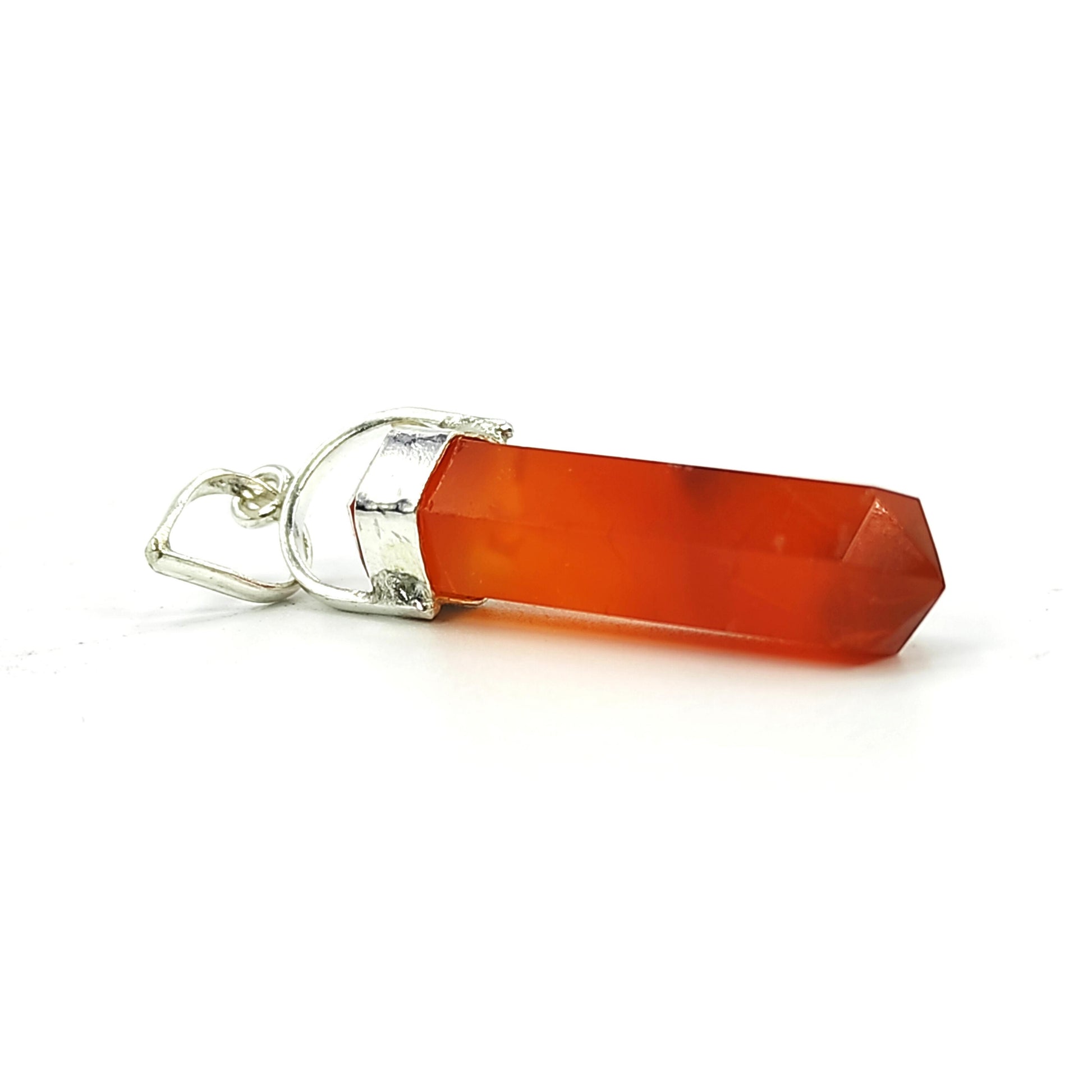 red carnelian natural stone pencil shape pendant