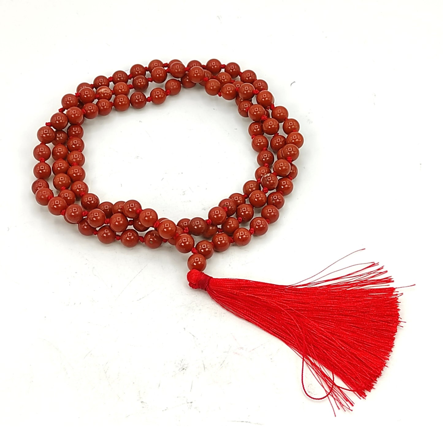 red jasper stone 8mm beads necklace mala