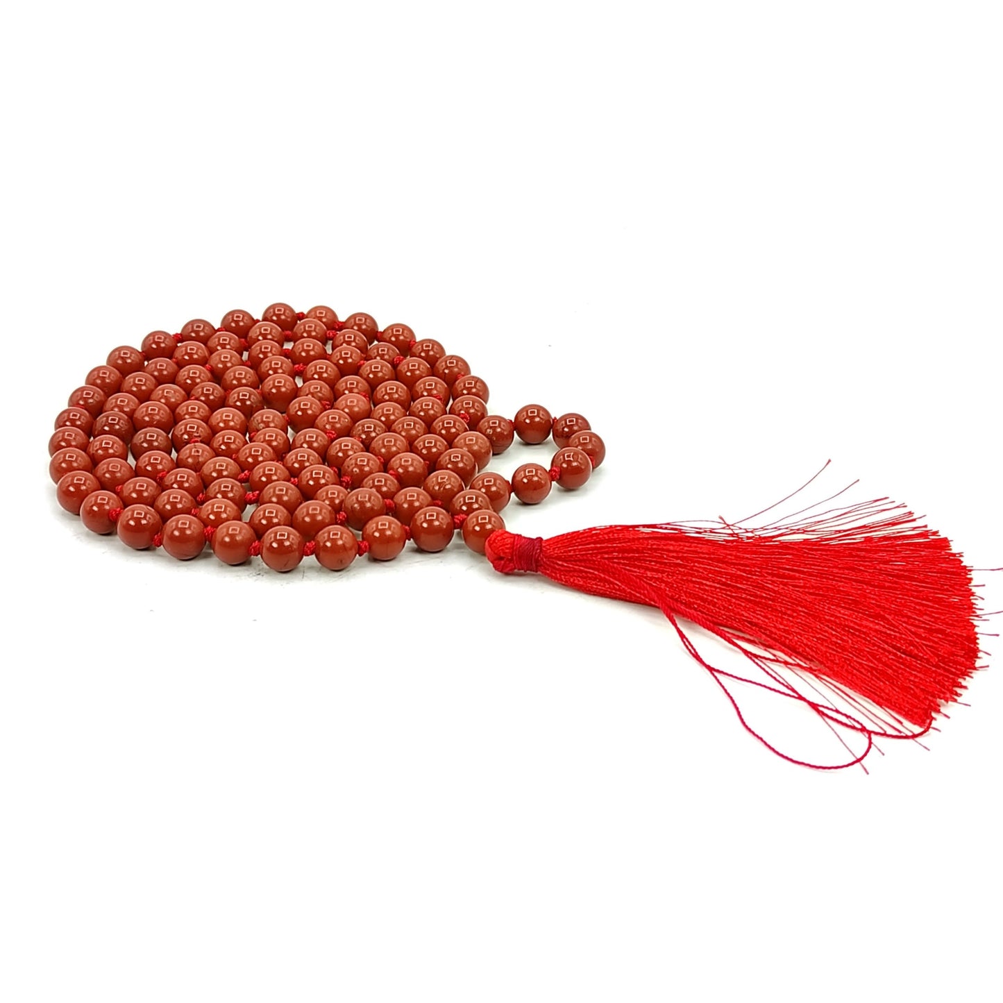 red jasper stone 8mm beads japa mala necklace