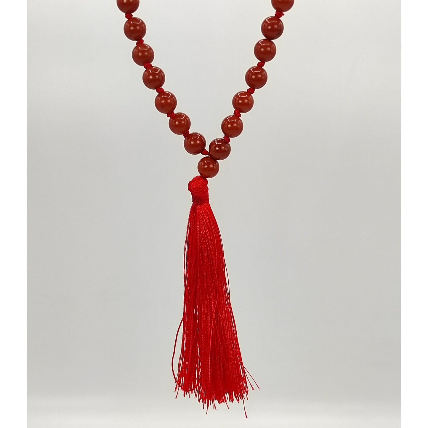 red jasper stone 8mm beads japa mala necklace reiki