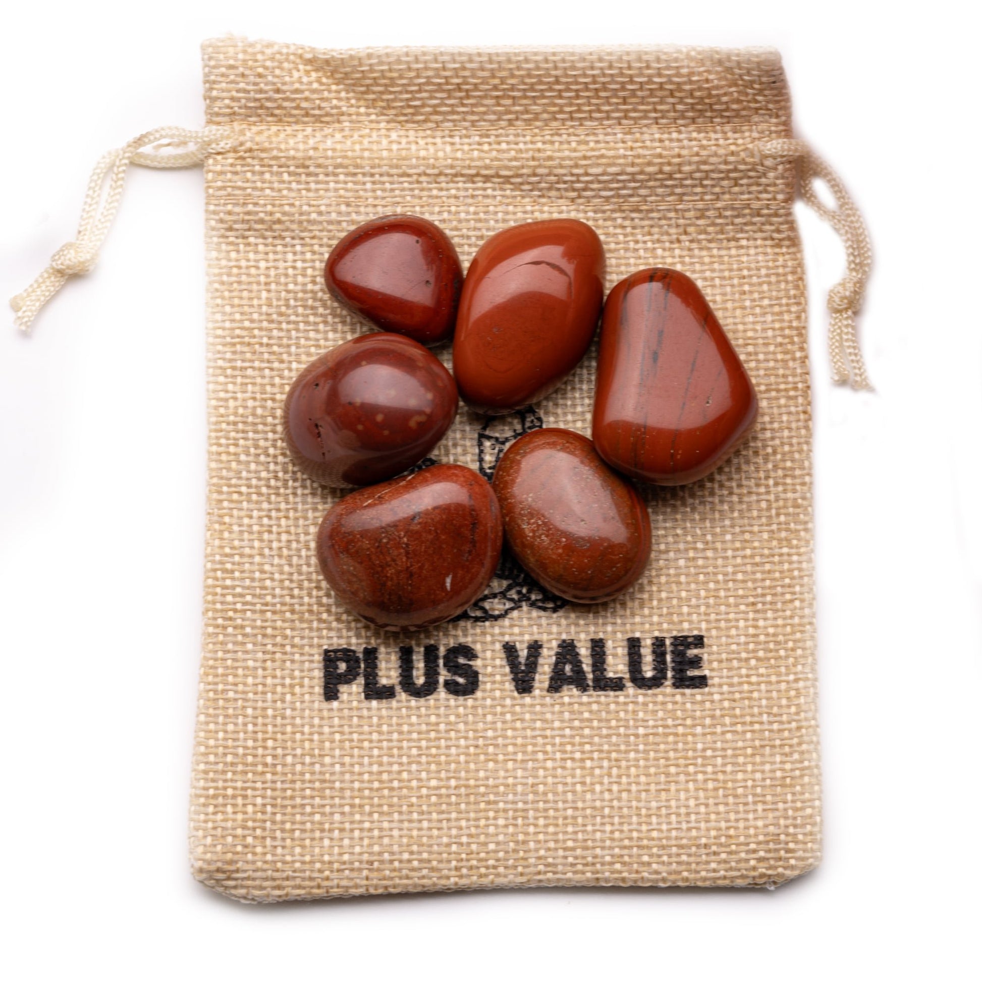 red jasper tumble pebble stone 100gm jute bag