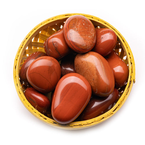 red jasper tumble pebble stone 200gm basket