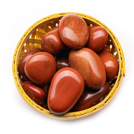 red jasper tumble pebble stone 200gm basket