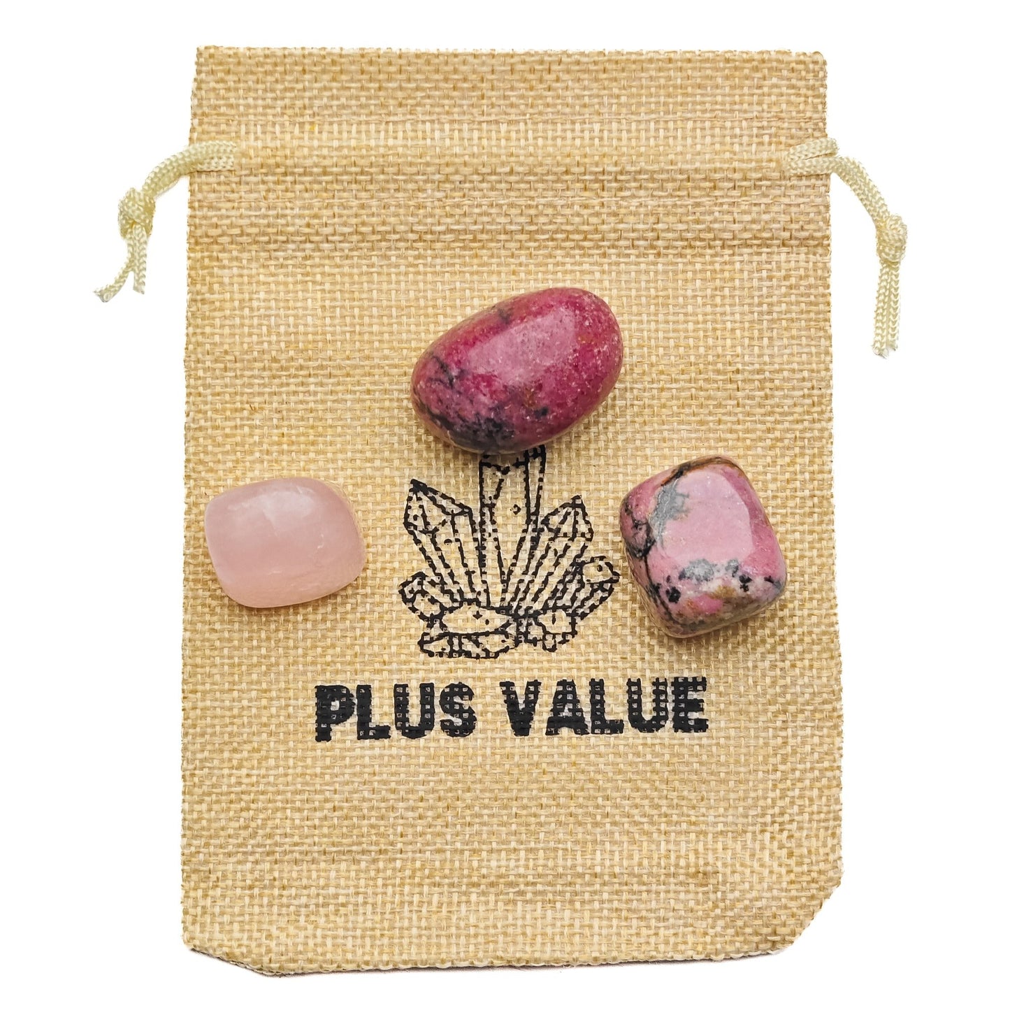 relationship crystal tumble stone pebble 100grams jute bag
