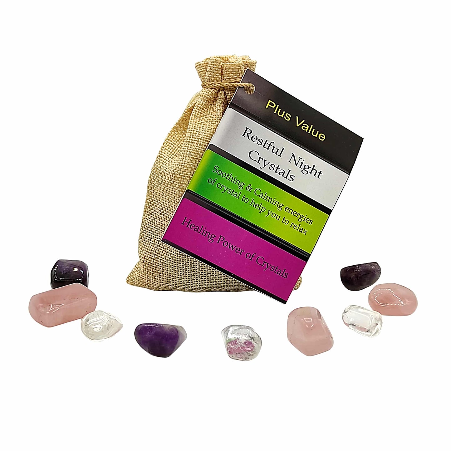 restful night crystal healing bag