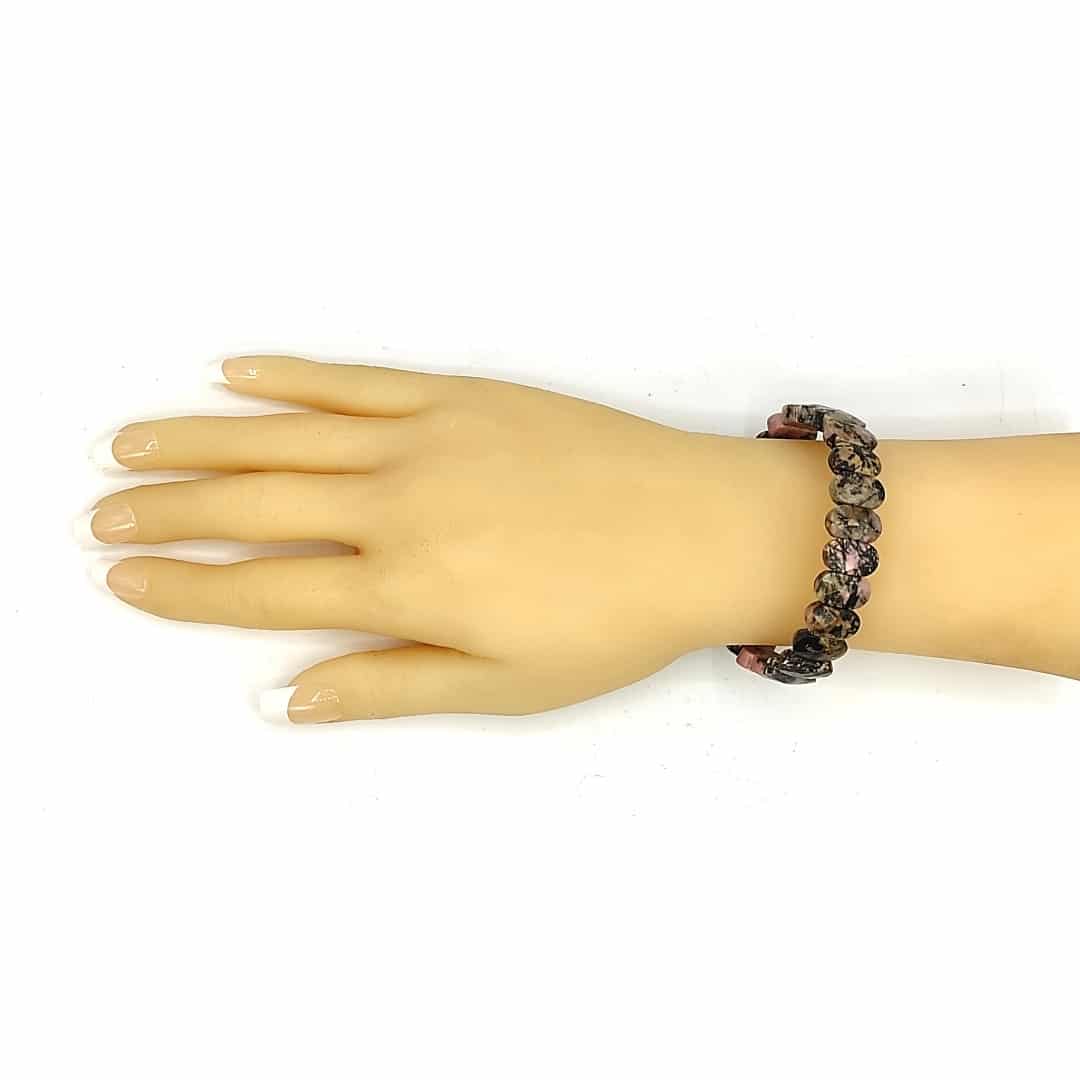 rhodonite crystal stone bracelet