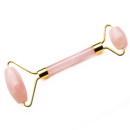 rose quartz facial massage roller wand