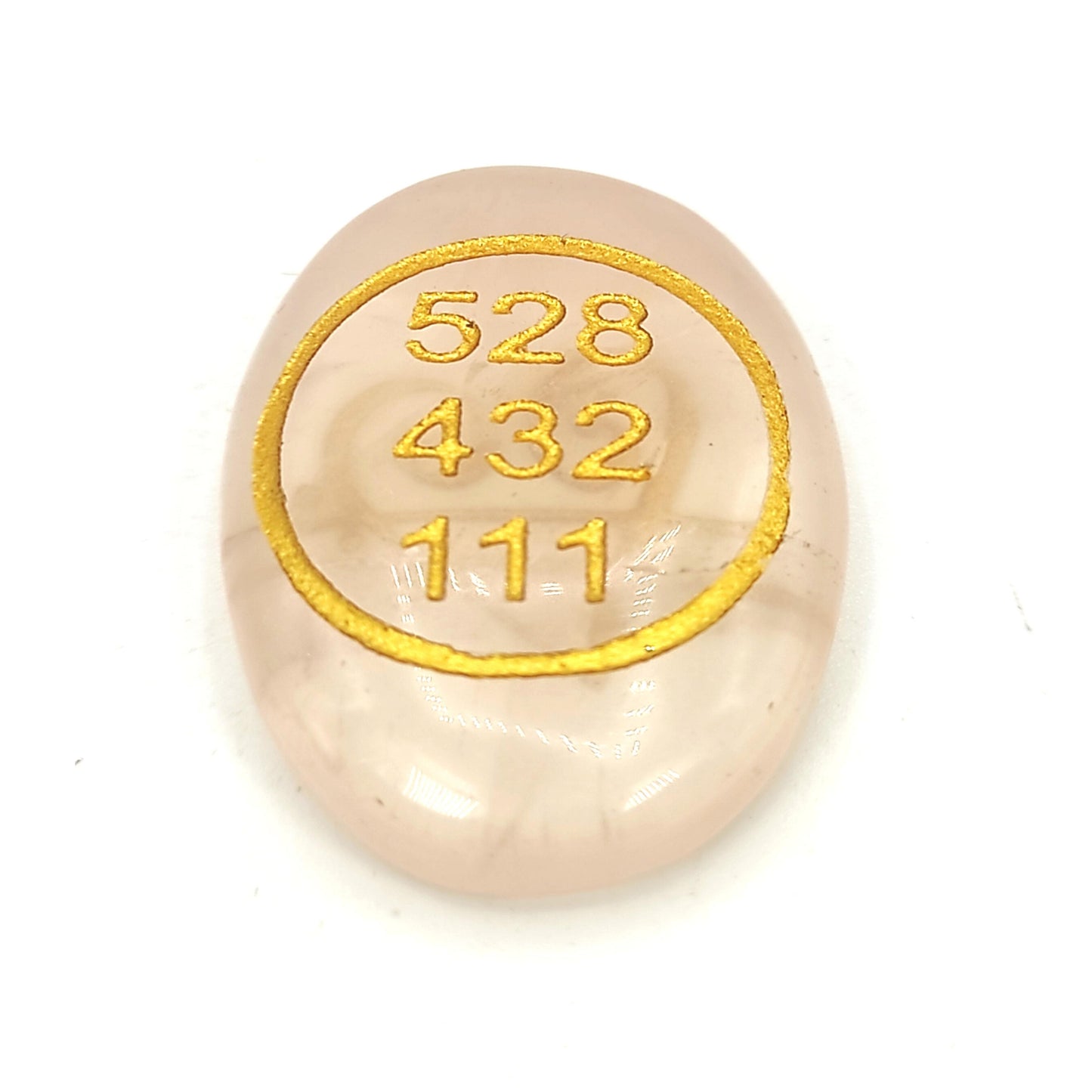 rose quartz stone with zibu symbol healing crystal reiki
