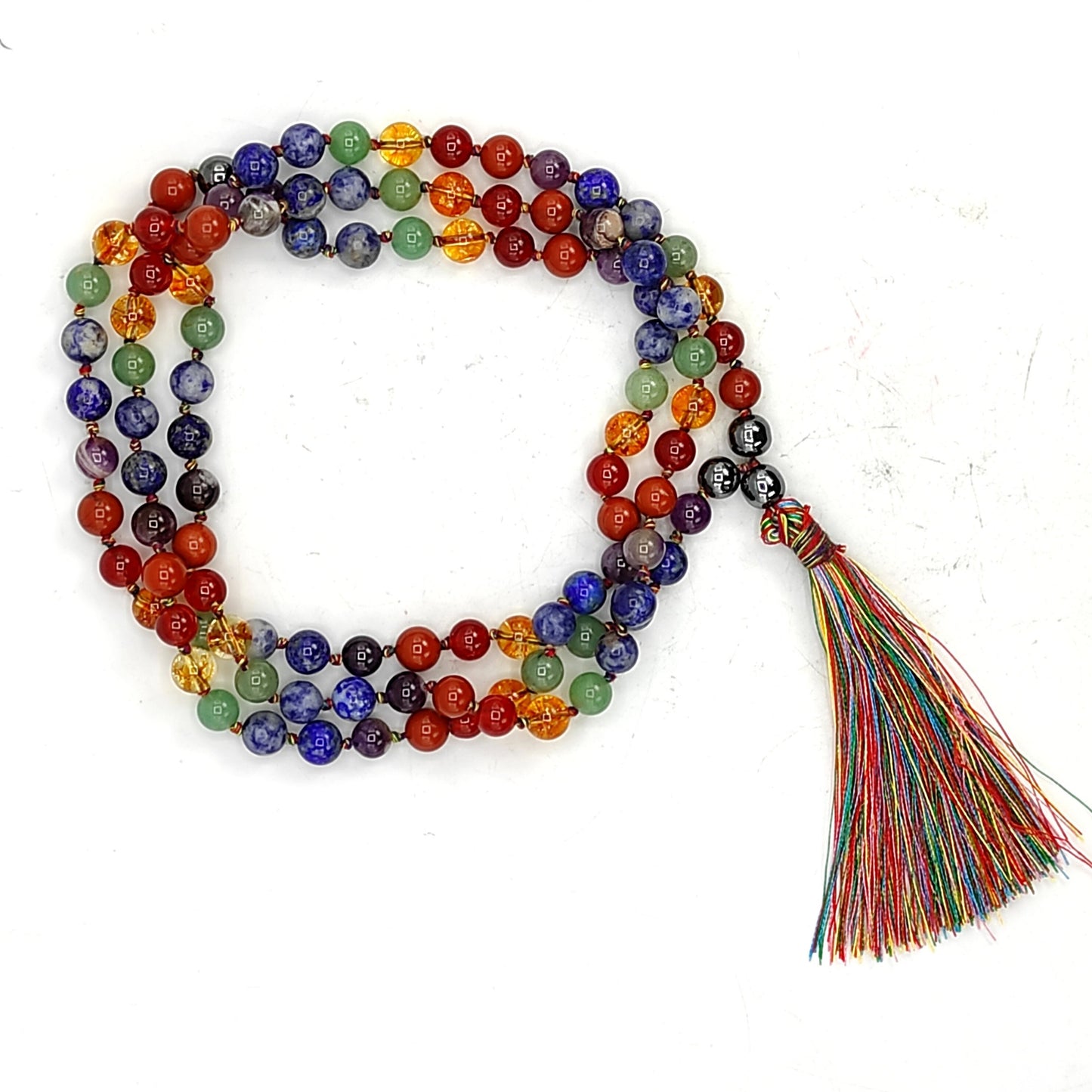 seven chakra stone necklace japa mala