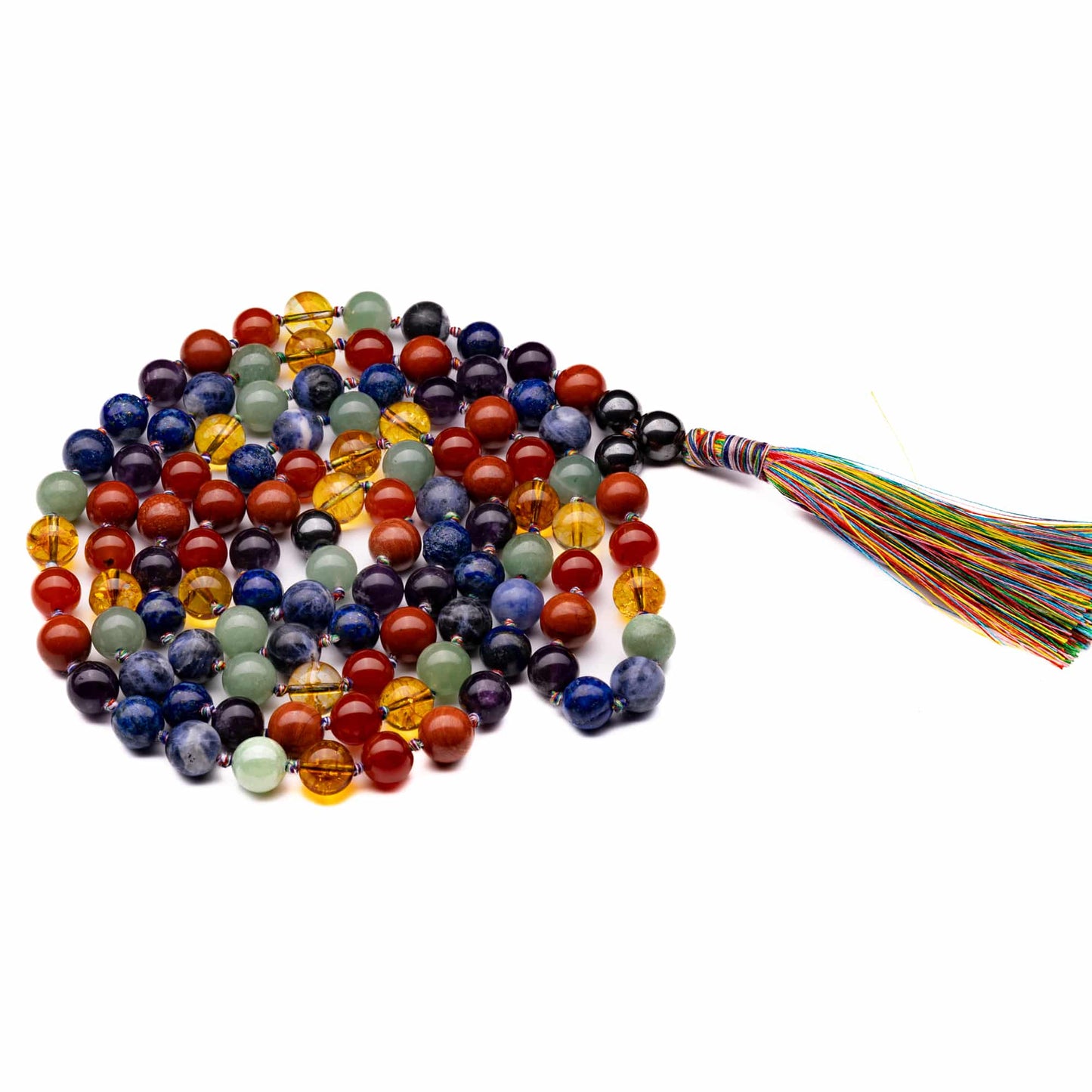 seven chakra necklace mala 10mm