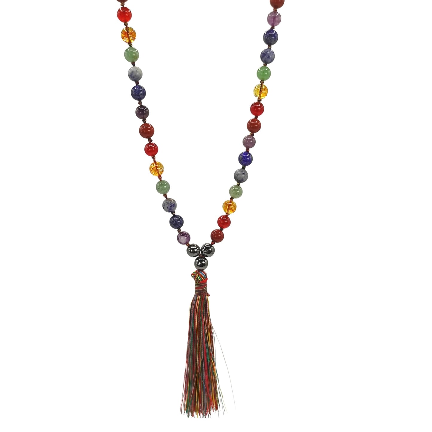 seven chakra stone 8mm necklace mala