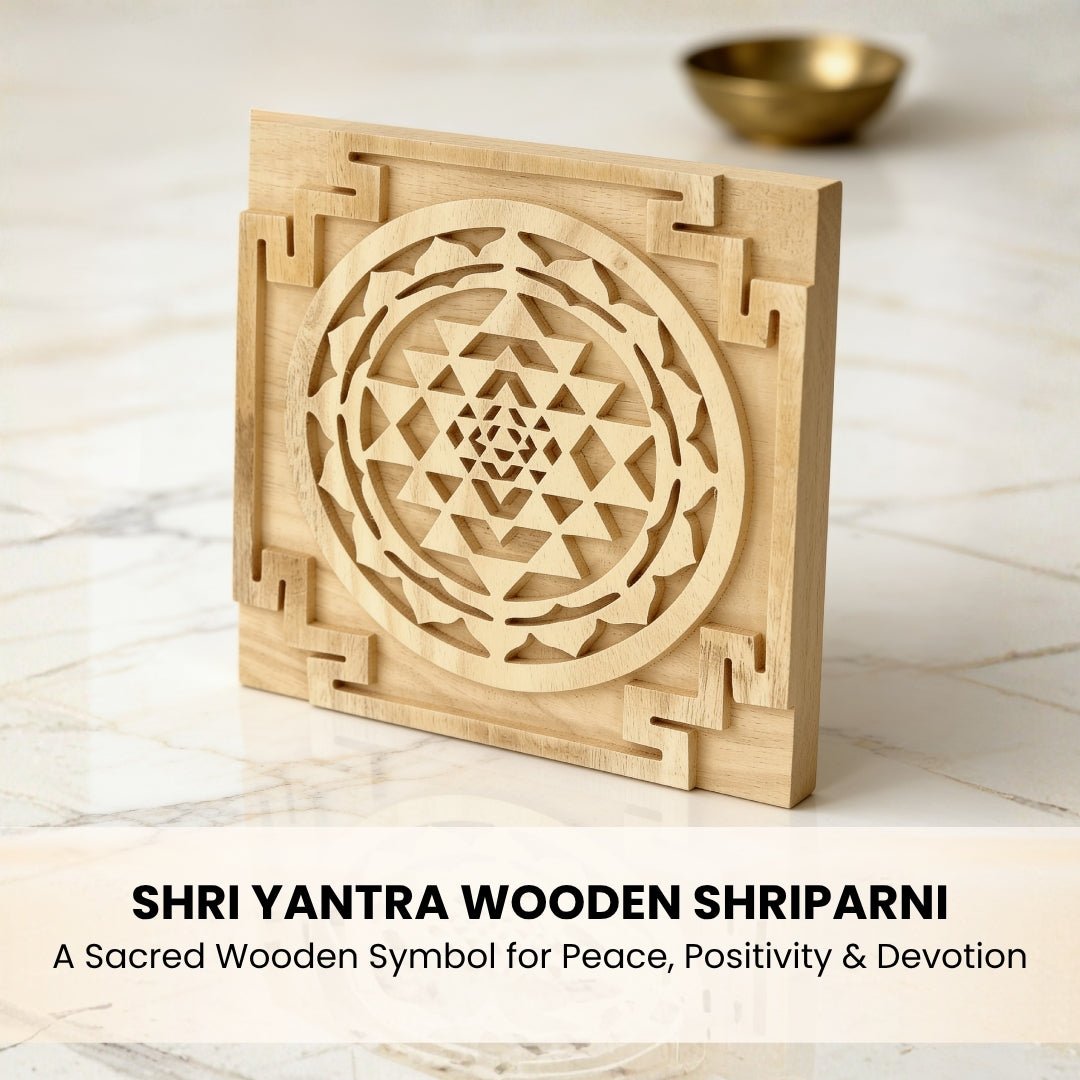 wooden Shri Yantra presented as a housewarming or spiritual gift