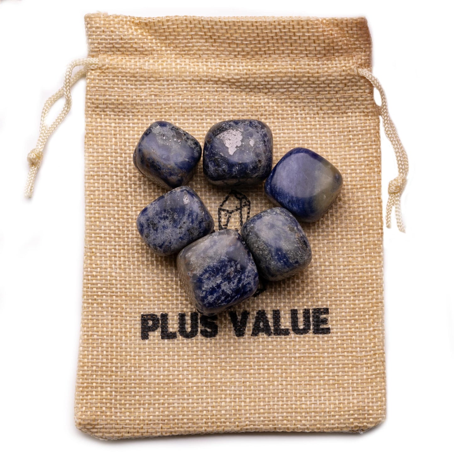sodalite tumble pebble stone 100gm jute bag