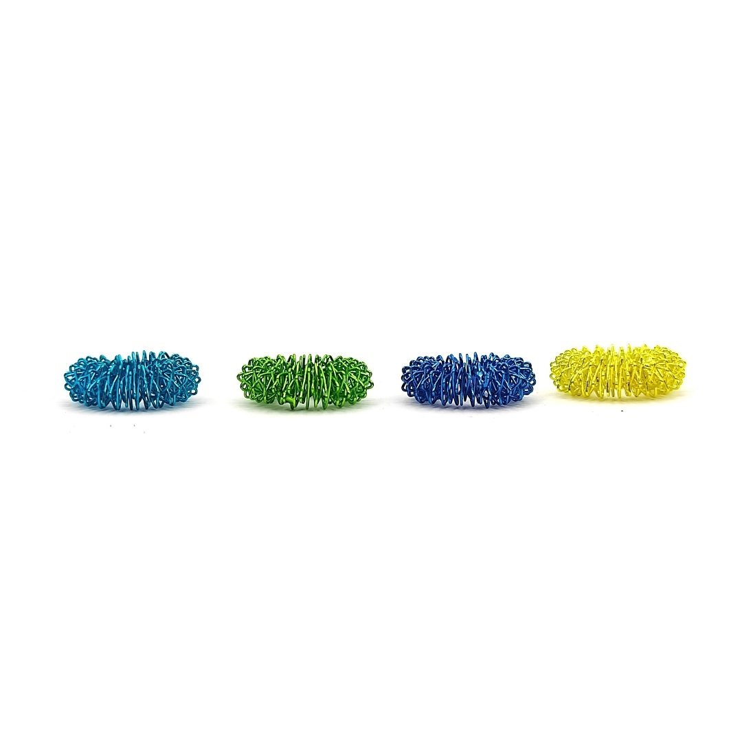 Special Acupressure Sujok Massager Rings For Finger Massage & Improving Blood Circulation Set Of 10 Pieces - Multi Colour - plusvalueindia
