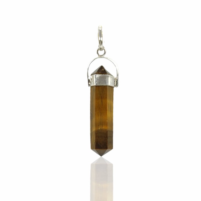 tiger eye stone crystal pendant pencil shape