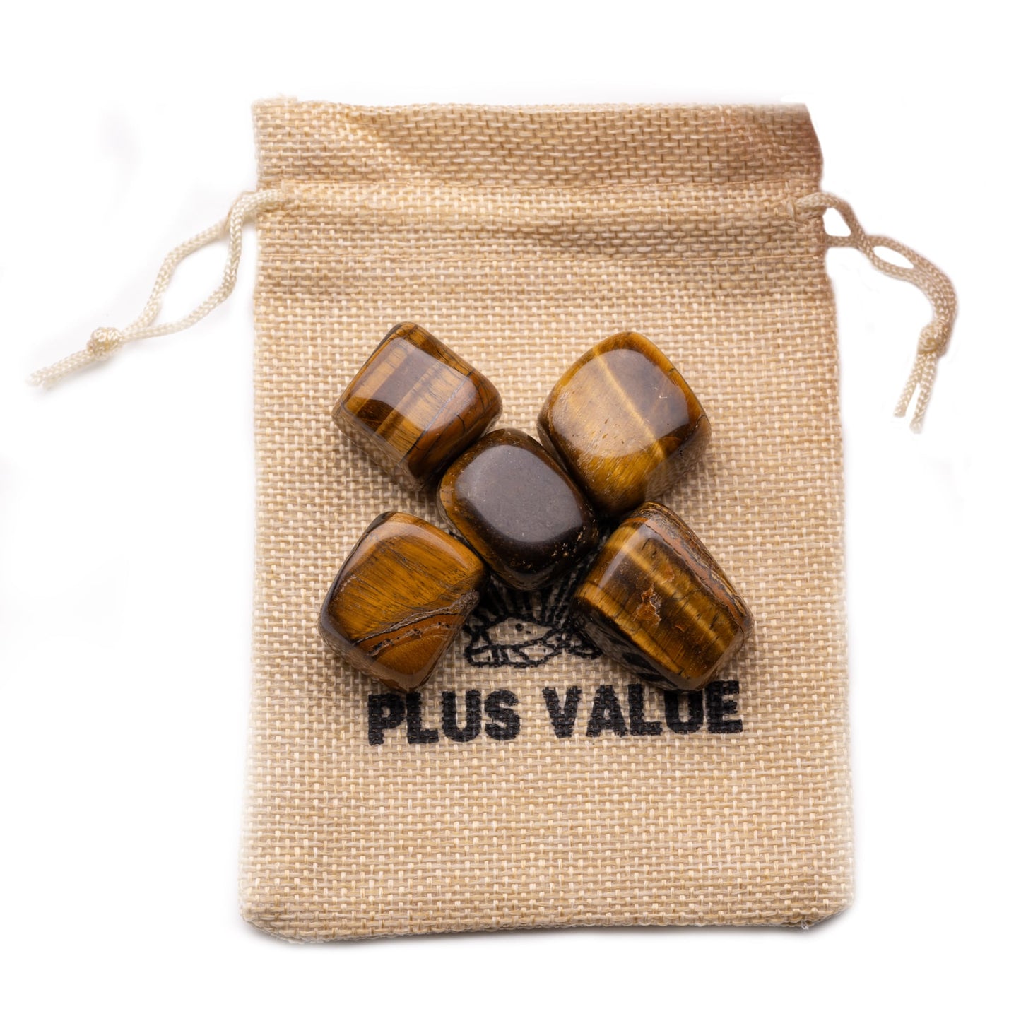 tiger eye tumble pebble stone 100gm jute bag