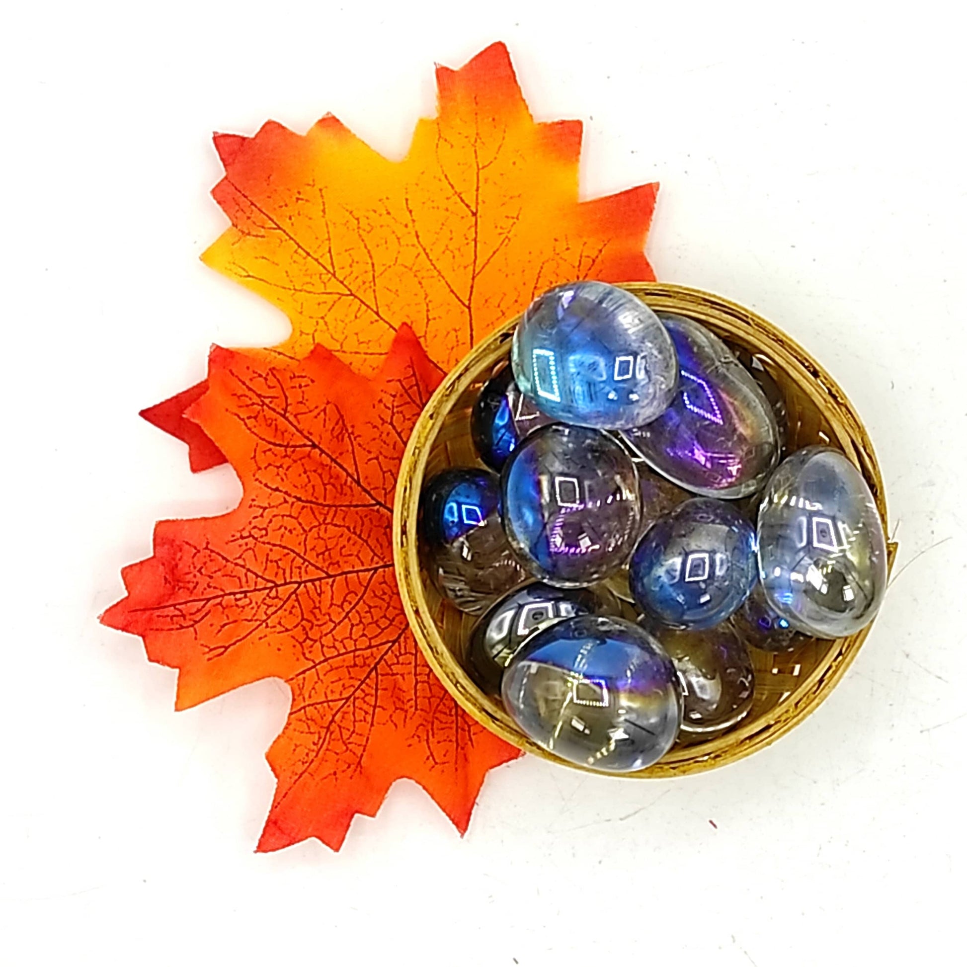 Titanium Aura Quartz Blue Firing Tumbled Stone Pebbles Reiki Healing Crystal