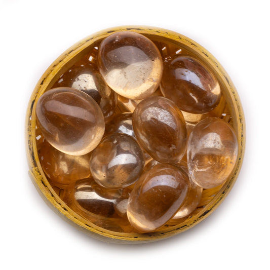 titanium aura quartz golden firing tumble pebble stone 200gm basket