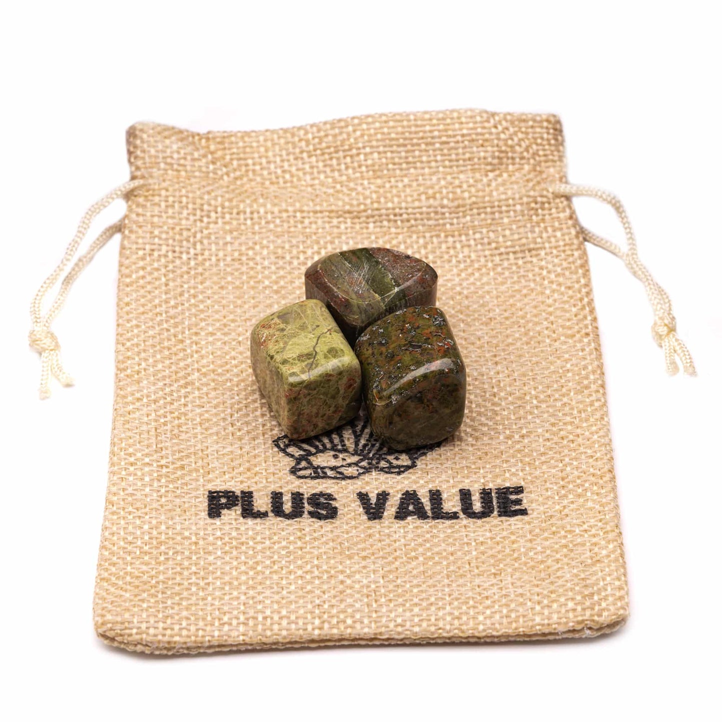unakite pebble tumble stone 50gm jute bag