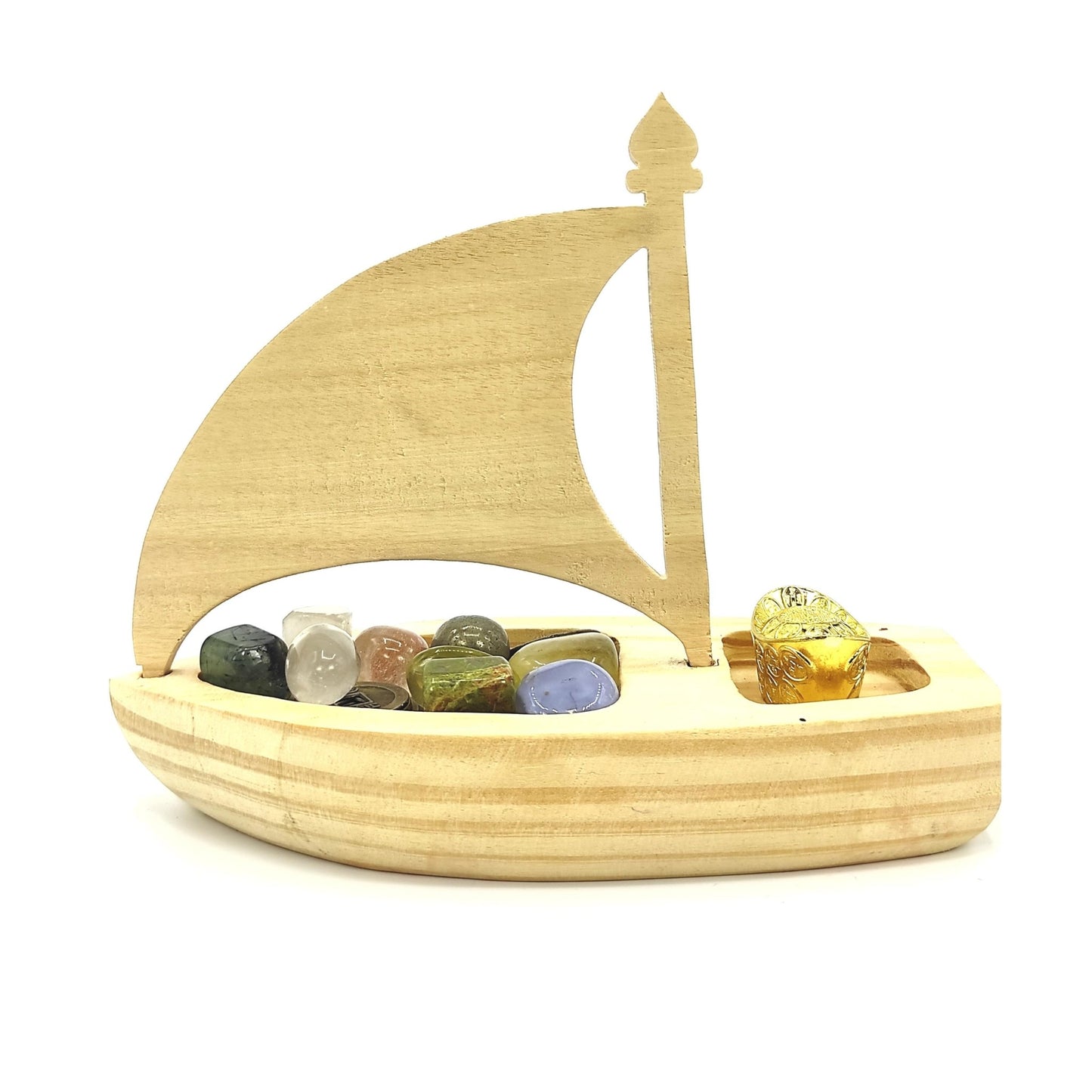 Vastu Feng Shui Ship With Ingot & Crystals for Abundance of Wealth - plusvalueindia