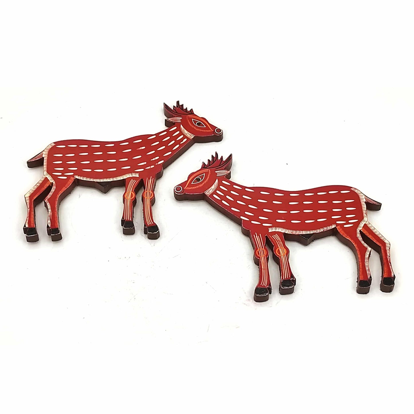 feng shui wooden deer pair