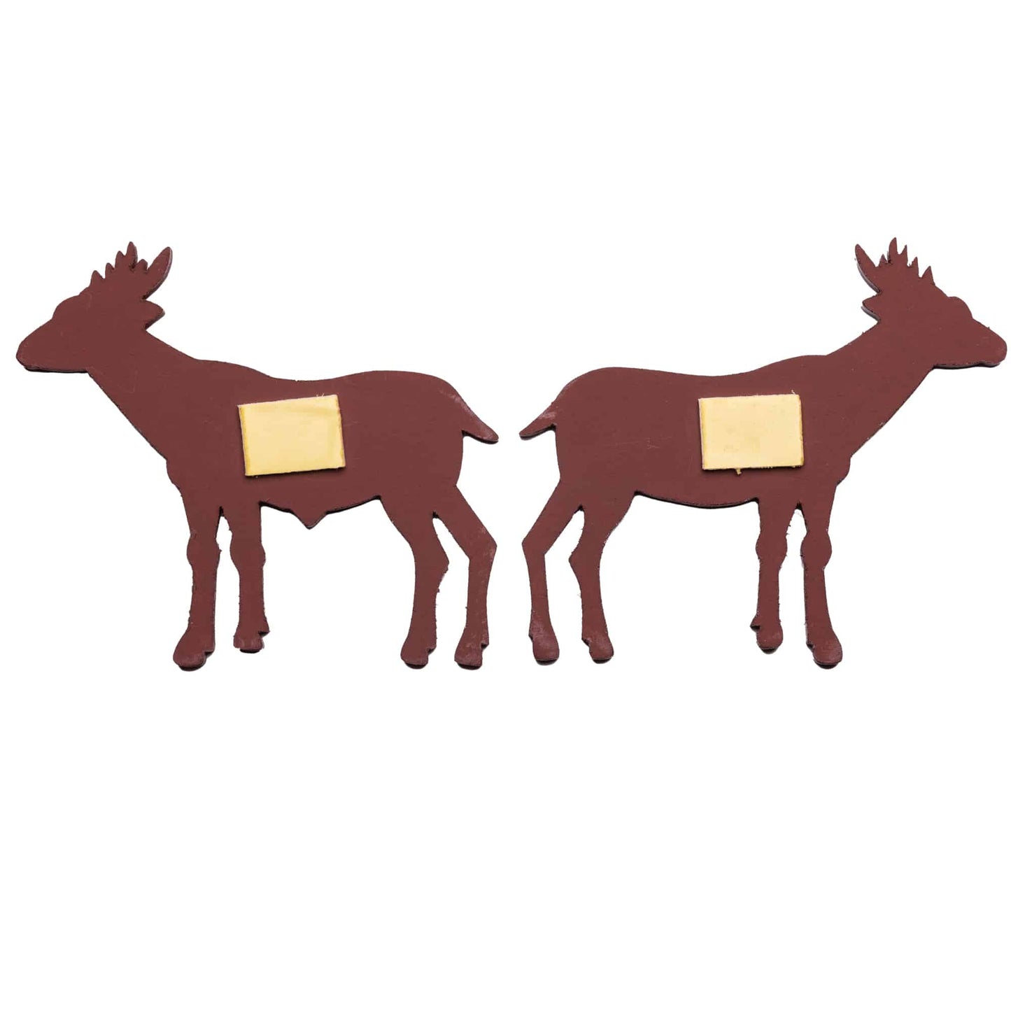 wooden deer pair fengshui