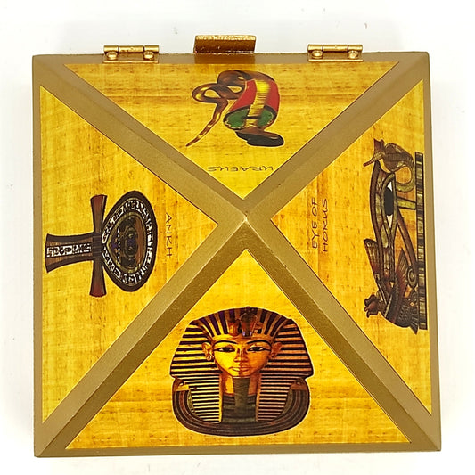 wooden pyramid wish box egyptian symbol 6inch vastu