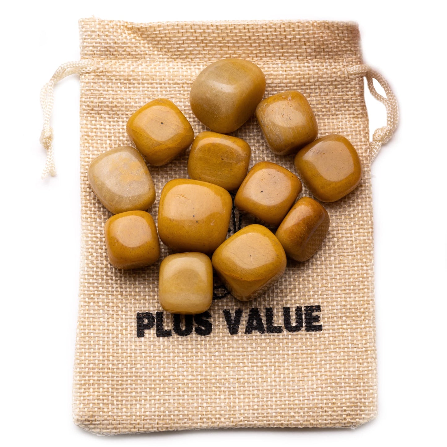 yellow aventurine tumble pebbles stone 100gm jute bag