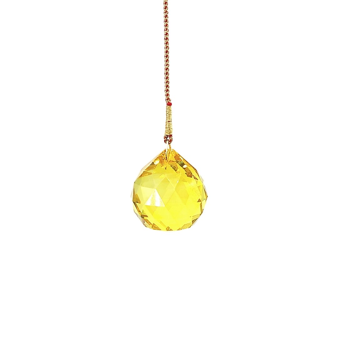yellow hanging 40mm crystal ball vastu feng shui product